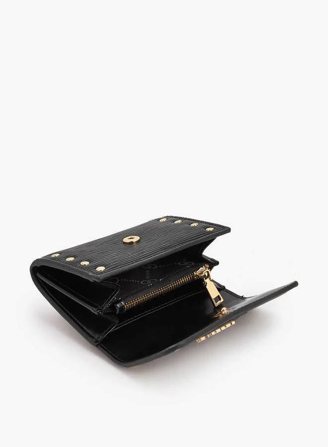 سيليست Stud Embellished Wallet with Button Closure